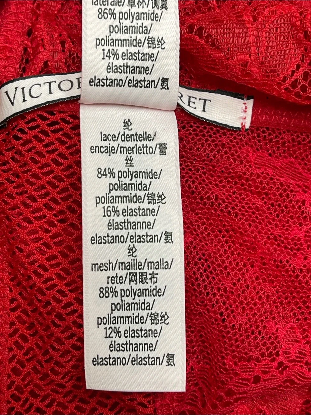 Victoria's Secret Red Lace Corset-Back Chemise